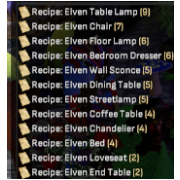 1 of each elven recipe on the list  12 in total everything elven you need in sales