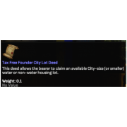 Tax Free Founder City Lot Deed