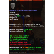 shield of the wicked king rarest shield avaible !combine it will own