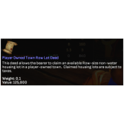 player owned town row lot deed taxed lowest price ever!