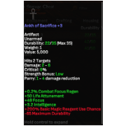 Ankh of Sacrifice +3