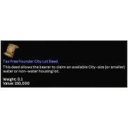 Tax Free Founder City Lot Deed
